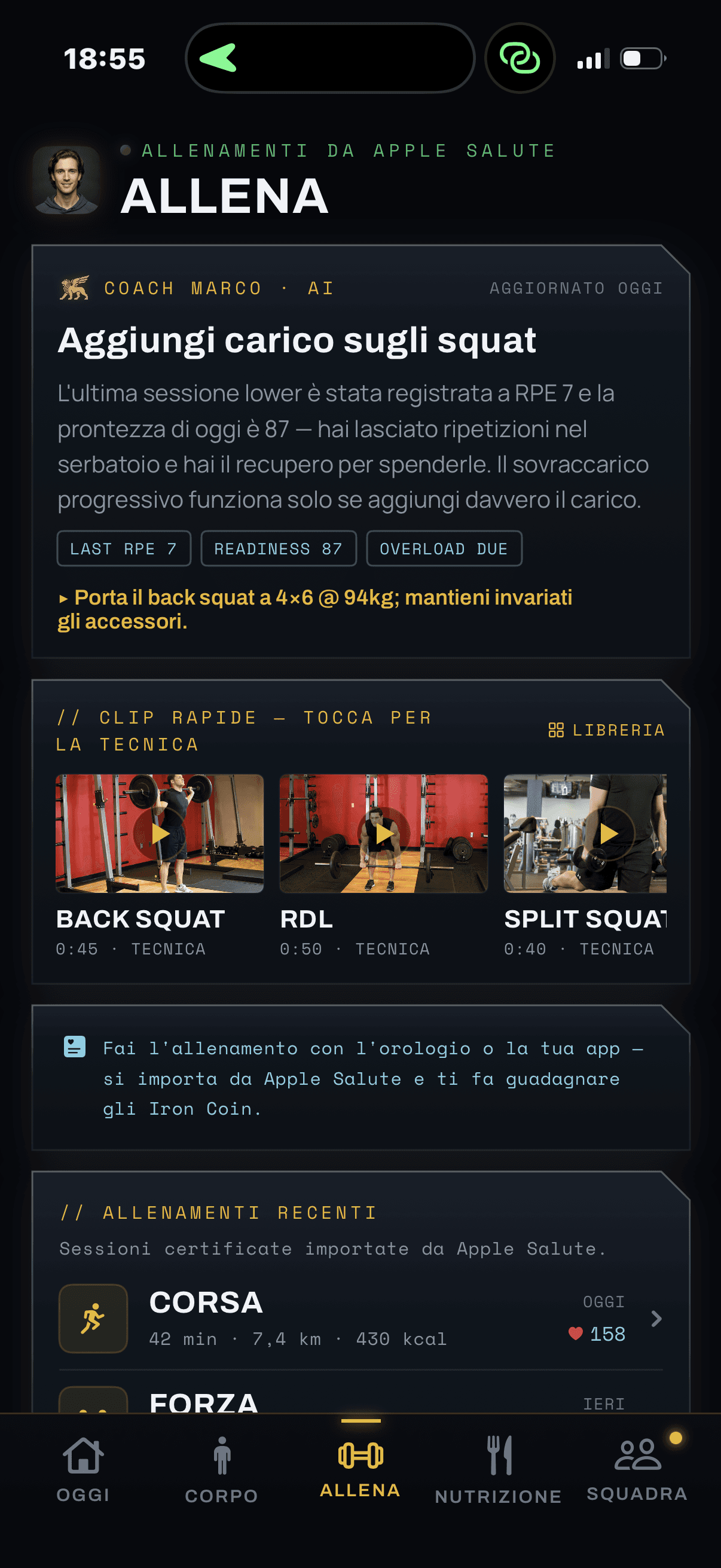 Schermata Allena di Venice Athletic Club
