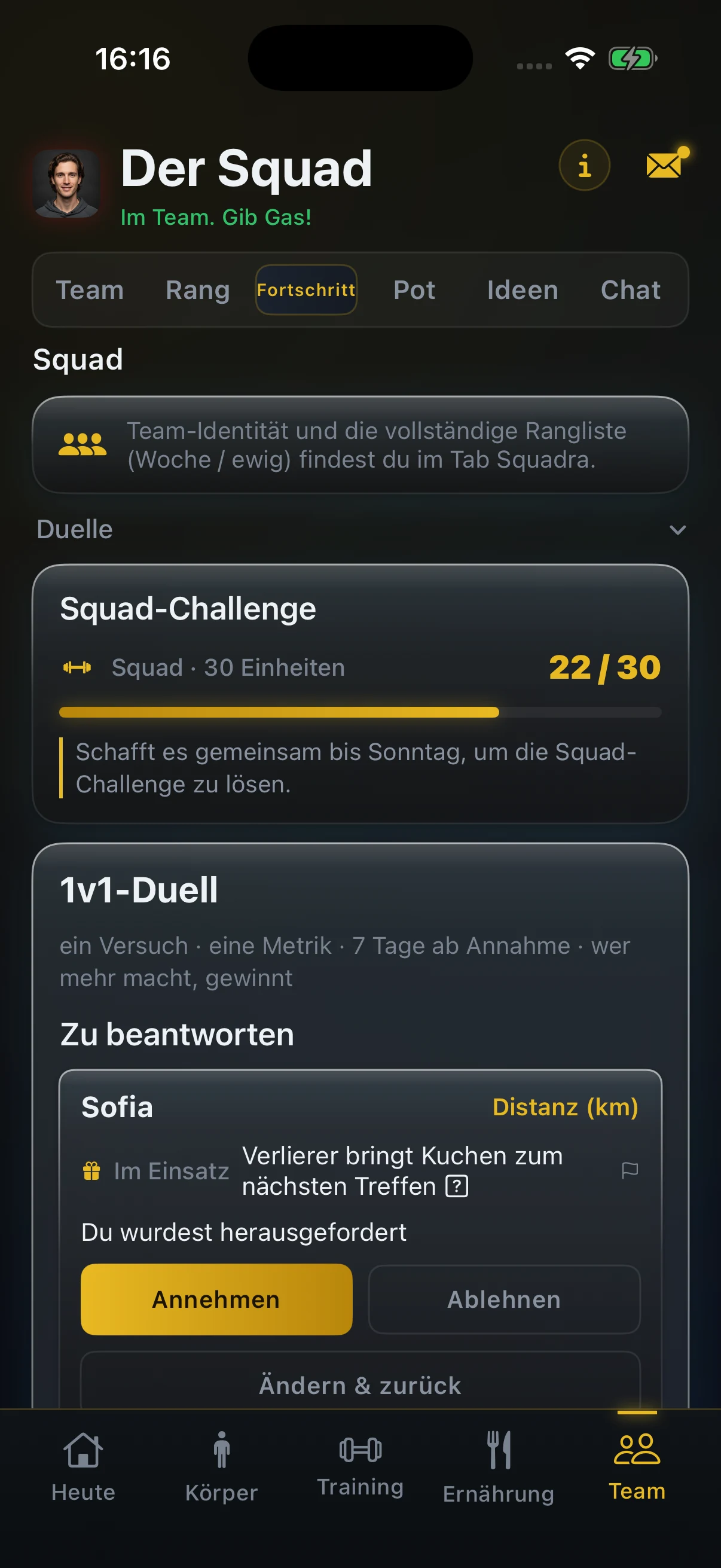 VAC App, Teampfad mit Missionen, Punkten und Abzeichen