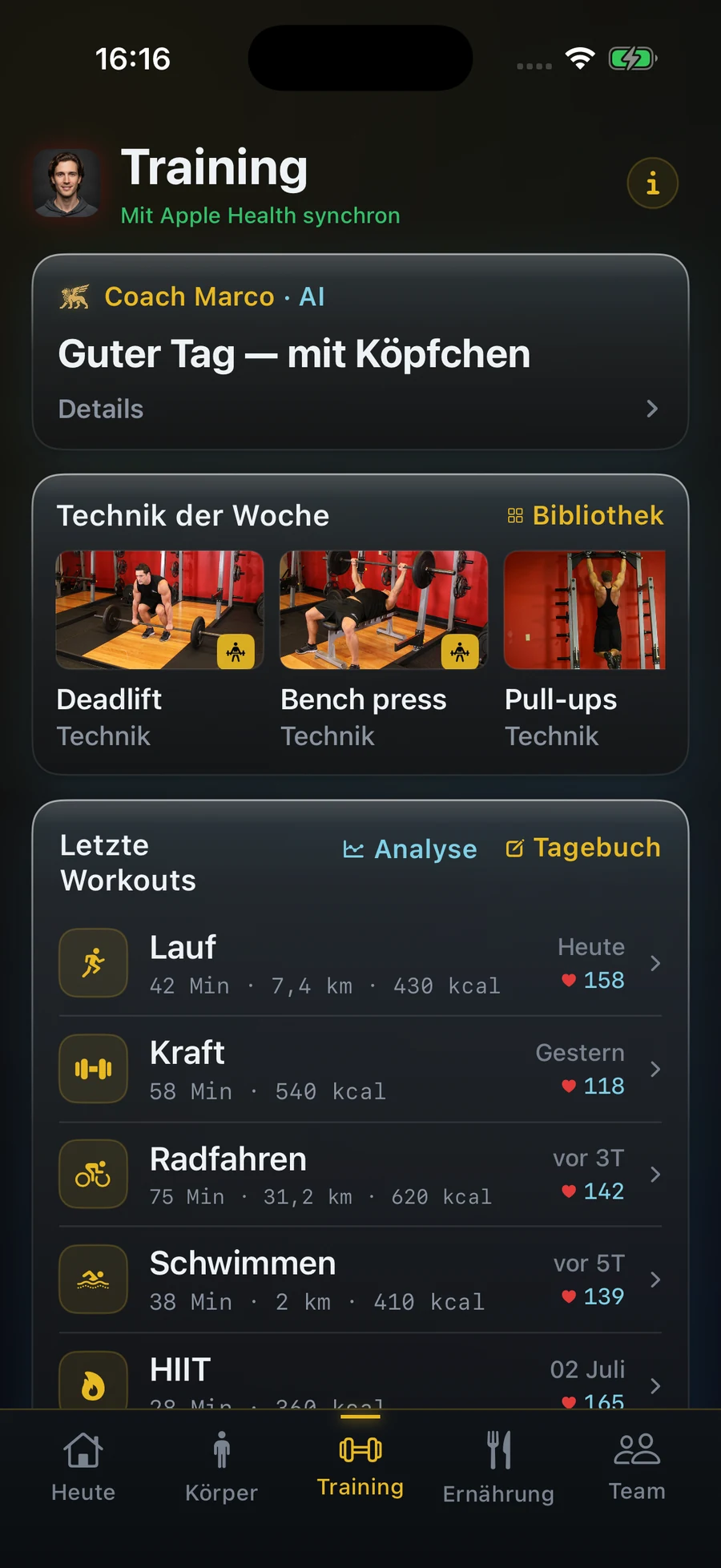 Training: Belastung und berechtigte Einheiten