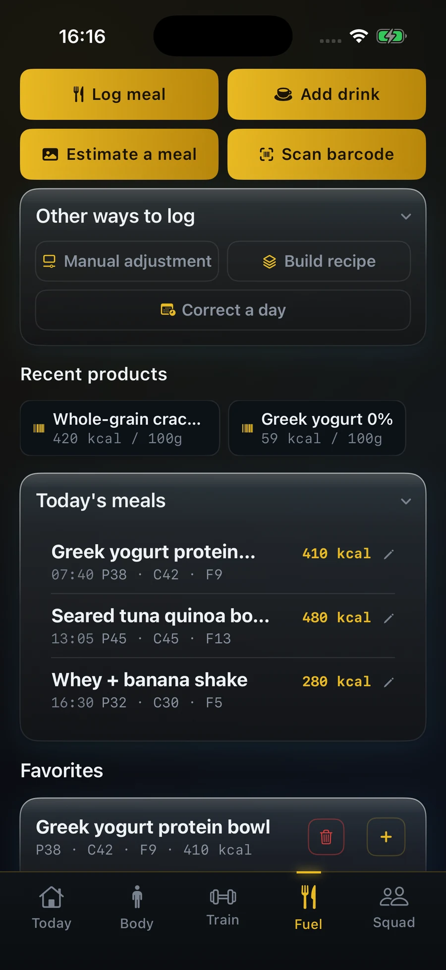 App VAC, registro de comidas y recetas