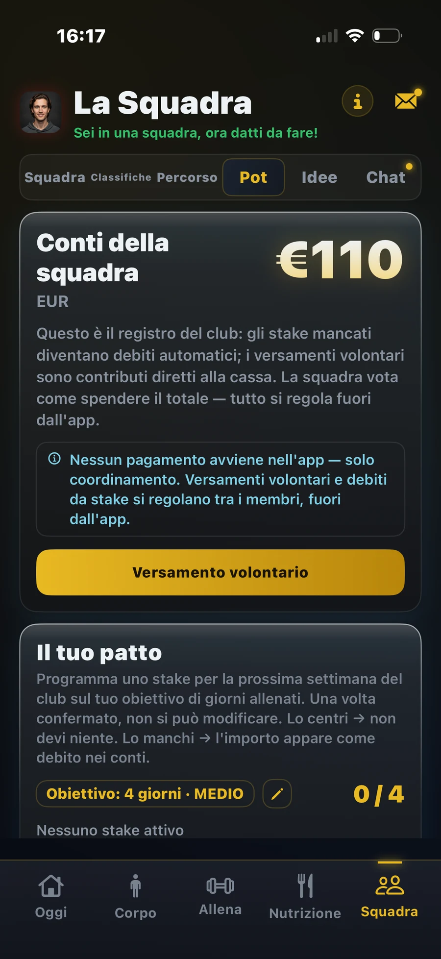 VAC app, patto e fondo squadra